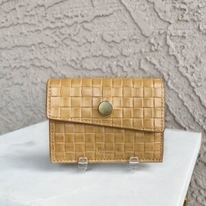 Hammitt Woven Beige Wallet with Gold Accent